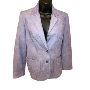 Swingles Vintage Purple Faux-Suede Long Sleeved Blazer